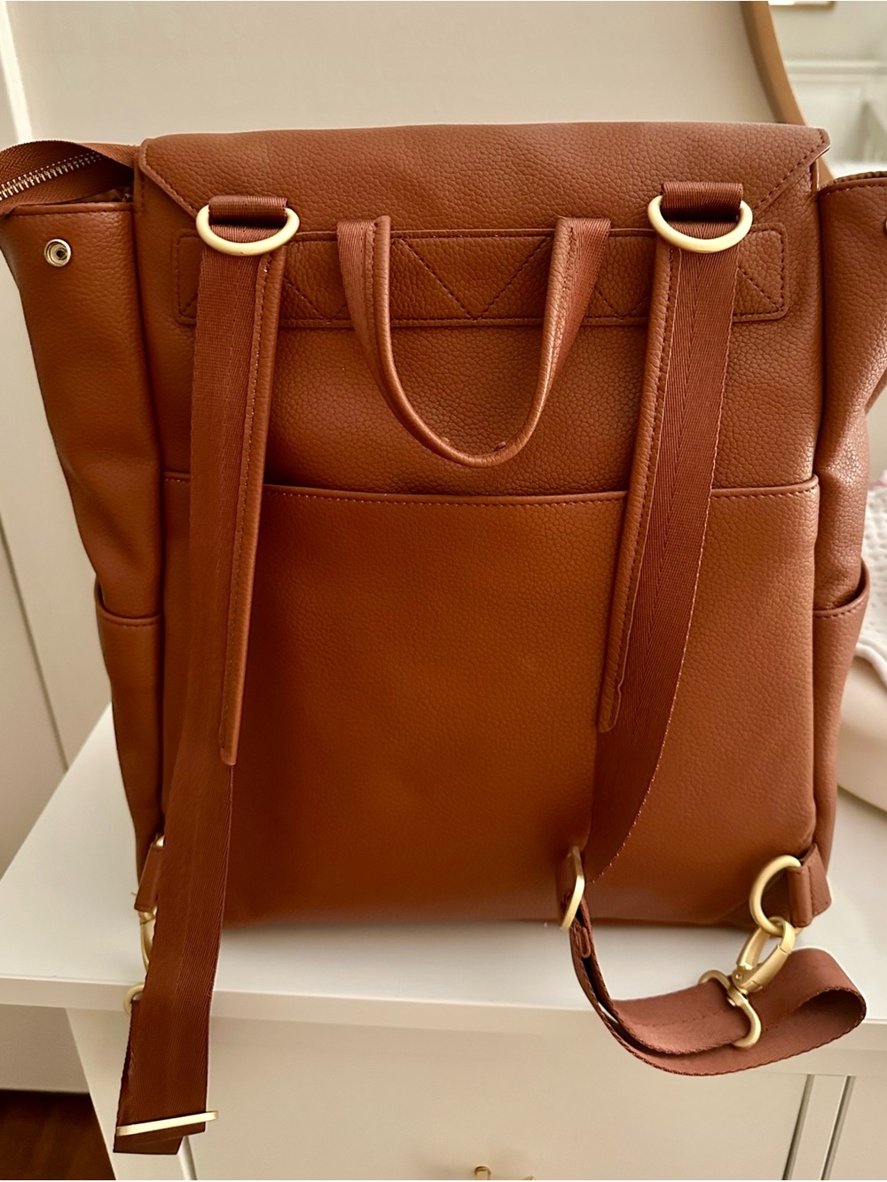 NWOT Freshly Picked Cognac Classic Diaper Bag II - Picture 2 of 3